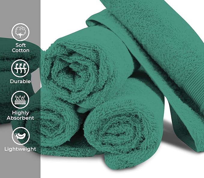 Premium Hand Towels Pack of 6 (16" x 30”) 100% Combed Ring Spun Cotton | Highly Absorbent Hand Towels Set | Ultra Soft for Home, Gym & Spa (Dusty Green)