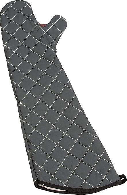 Carlisle FoodService Products 800FG24-BK BestGuard Commercial Heat Protection Up to 450° F Oven Mitts (Pair), 24" Length, Black