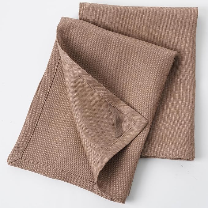 Linen Thick Kitchen Towels Set of 2-100% Linen Dish Towels with Hanging Loops, Super Soft Quick Dry Tea Towels Stonewashed and Handcrafted 17.7 x 23.6 Inch,Dark Khaki