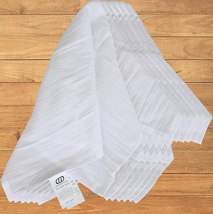 Flour Sack [White, 24 Pack] 100% Cotton Kitchen Towels, 28"x28" Cloth Napkin, Dish Cloth, Bar Mops, Tea Towel, Bread Wrapper.