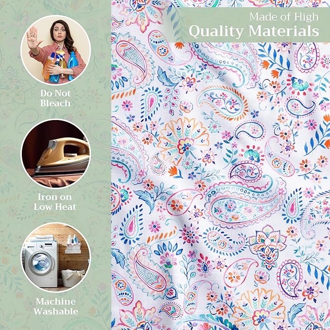 Maison d' Hermine Cloth Napkins Set of 4 100% Cotton Everyday Reusable Square Napkins Cloth Washable Dinner Party Wedding Restaurant Gifts for Mothers Day Spring/Summer (Indian Floral, 20" x 20")