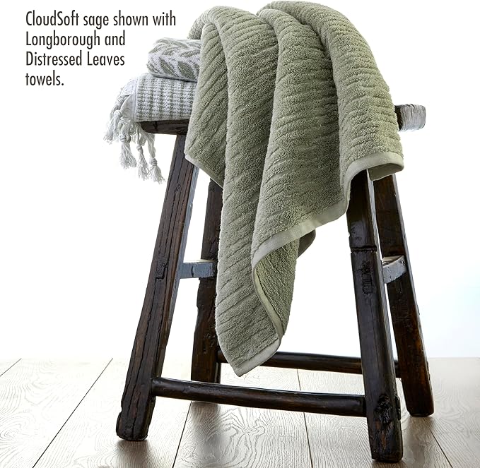 SKL Home CloudSoft Cotton Luxury 4-Piece Washcloth Set, Sage