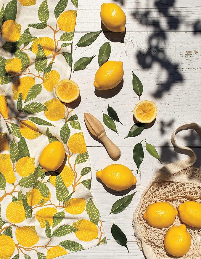 Now Designs Lemons Printed and Woven Kitchen Towel, Set of 2