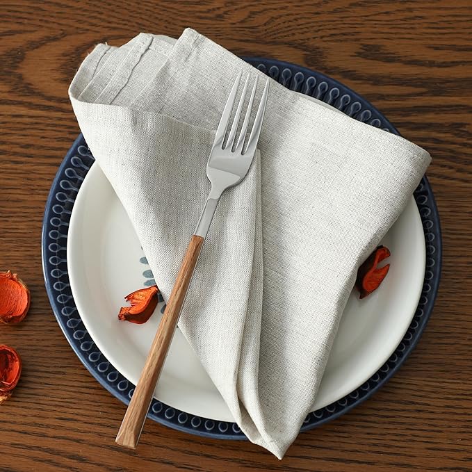 Simple&Opulence Linen Napkins Set of 6 – 100% Pure Linen Napkins for Spring, Easter, Mothers Day,Wedding, Party, Everyday Use Machine Washable and Reusable 14" x 14" Linen