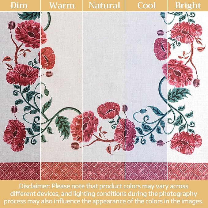 Maison d' Hermine Cloth Napkins Set of 4 100% Cotton Everyday Reusable Square Napkins Cloth Washable Dinner Party Wedding Restaurant Gifts for Mothers Day Spring/Summer (Poppy, 18" x 18")
