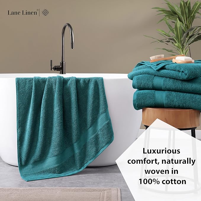 LANE LINEN 100% Cotton Bath Sheets (35"x66") - 2 Piece - Fade Resistant, Machine Washable, Ultra Soft & Highly Absorbent - Oversized Extra Large Bathroom Towels Sets - Hotel Quality Towel - Sea Port