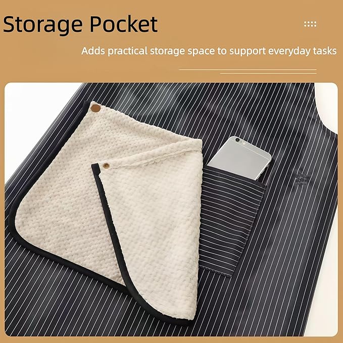 Kitchen Apron with Pockets Removable Hand Towel for Men and Women – Waterproof Cooking Apron for Home, BBQ, and Baking – No-Tie Cross Back, Durable, Comfortable, Easy to Clean