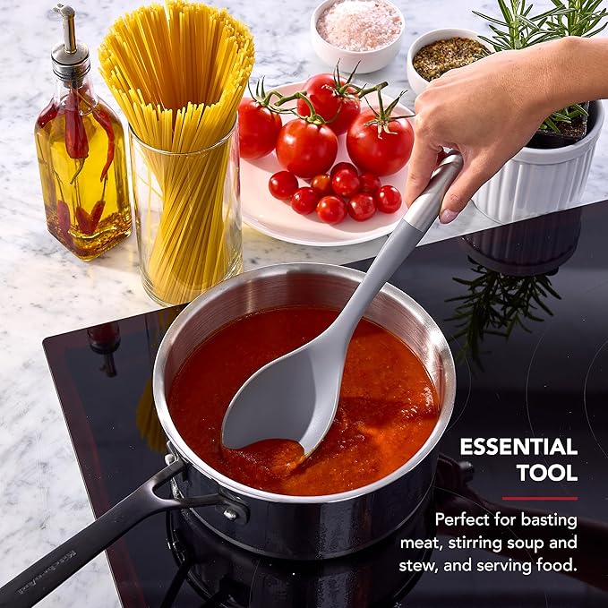 KitchenAid Basting Spoon with Stainless Steel Handle, Nonstick Safe, Ideal for Basting, Stirring, and Serving, Durable and Dishwasher Safe