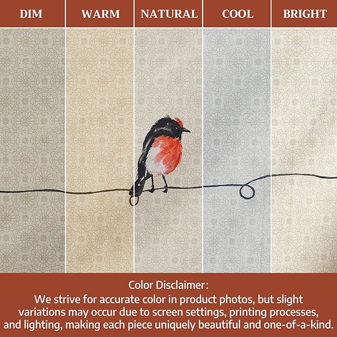 Maison d' Hermine Placemats Set of 4 100% Cotton Washable Cloth Place Mats Reusable Table Mats for Kitchen Dining Party Wedding Gifts for Mothers Day Spring/Summer (Birdies on Wire, 13" x 19")