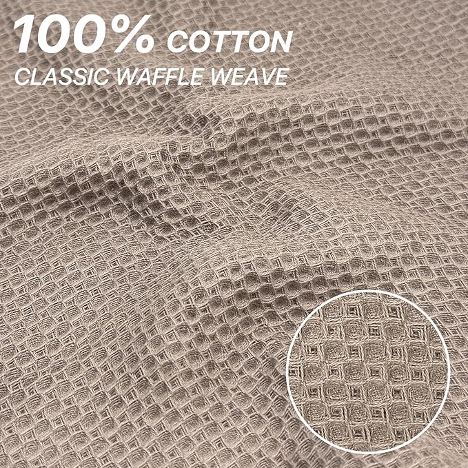 100% Cotton Waffle Weave Kitchen Towels, 6 Pack Dish Cloths for Washing Dishes, Ultra Soft Absorbent Dish Towels, Quick Drying Kitchen Rags, 12x12 Inches, Mixed Color