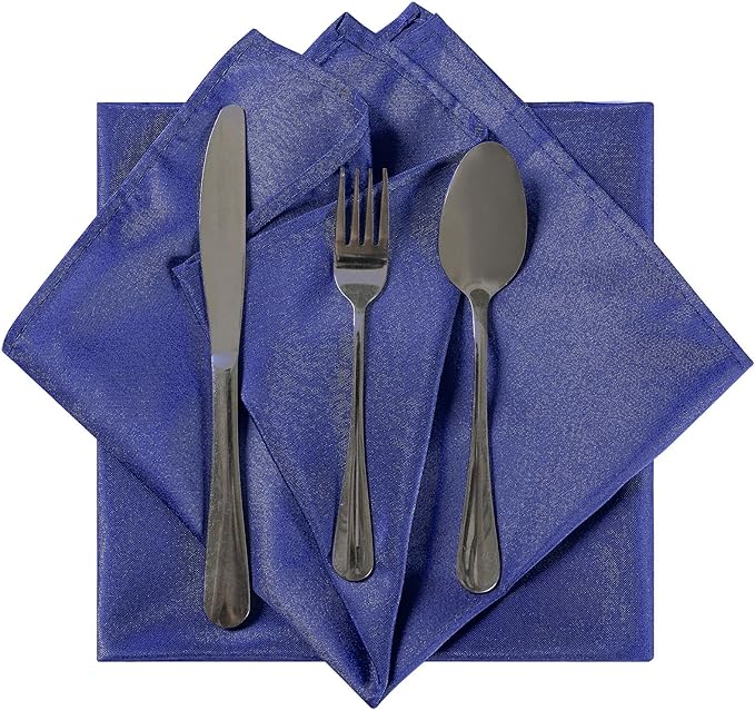 Cloth Napkins 17x17 inch Washable Polyester Dinner Napkins Soft Table Napkins for Wedding Party Dining Banquet(Royal Blue,50PCS)