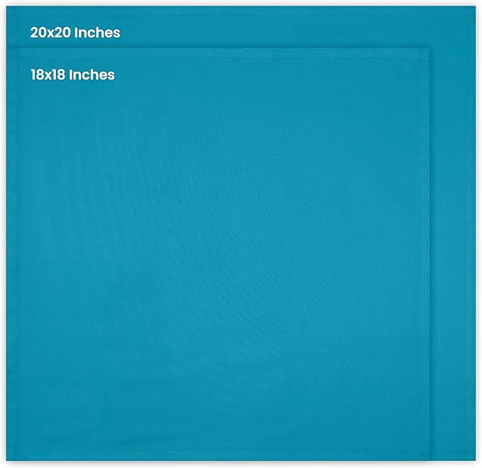 Utopia Kitchen Teal Cloth Napkins [12 Pack, 18x18 Inch] Absorbent Cotton Blend Washable and Reusable for Dinner, Restaurant, Lunch, Wedding and Hotel