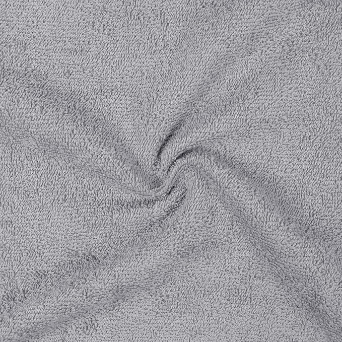 Amazon Basics Fast Drying Cotton Washcloths for Bathroom, Machine Washable, Extra Absorbent, 12 x 12 in, Gray, (Pack of 144)