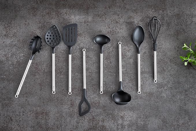 Rösle Basics Line Skimmer Spoon with 12.5 in. Stainless Steel Handle