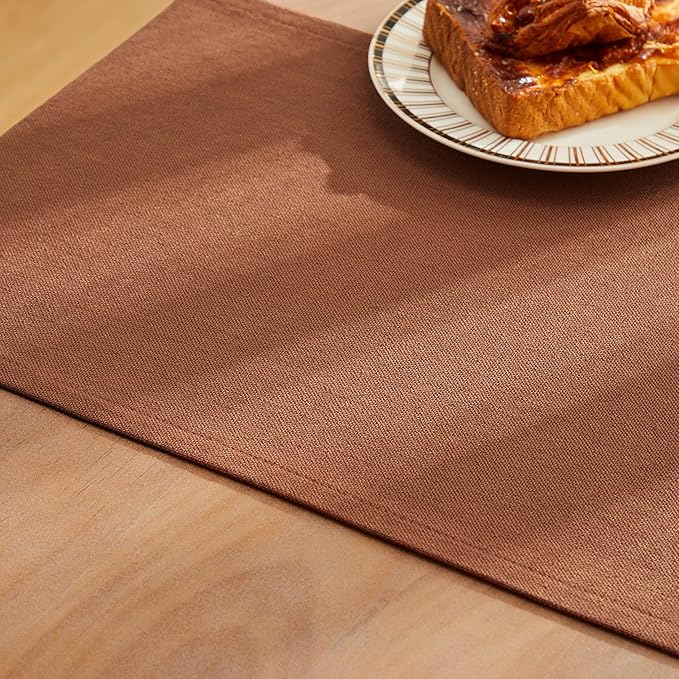 ZeeMart Rustic Cotton Linen Table Runner, 13x90 Inches Terracota, Farmhouse Style Rust Table Runners 90 Inches Long, Washable Kitchen Dining Table Decoration for Home Party Decor