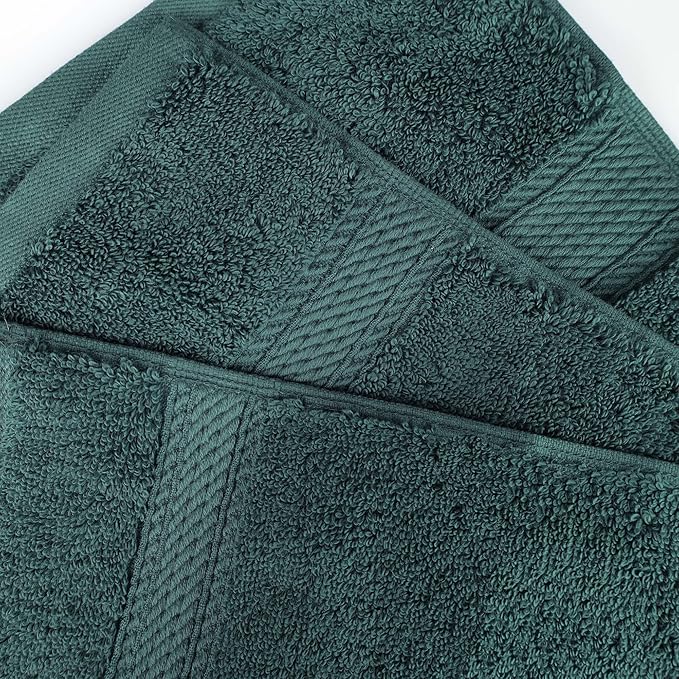 Superior Egyptian Cotton Pile 9 Piece Towel Set, Includes 3 Bath, 3 Hand, 3 Face Towels/Washcloths, Ultra Soft Luxury Towels, Thick Plush Essentials, Guest Bath, Spa, Hotel Bathroom, Teal