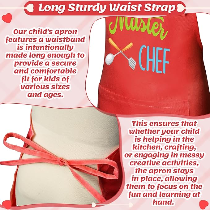 R HORSE 2Pcs Adults Kids Matching Apron Set - Parent and Child Adjustable Kitchen Apron with 2 Pockets - Mommy and Me Matching Gift for Women Kid Cooking Baking Painting Training Gardening