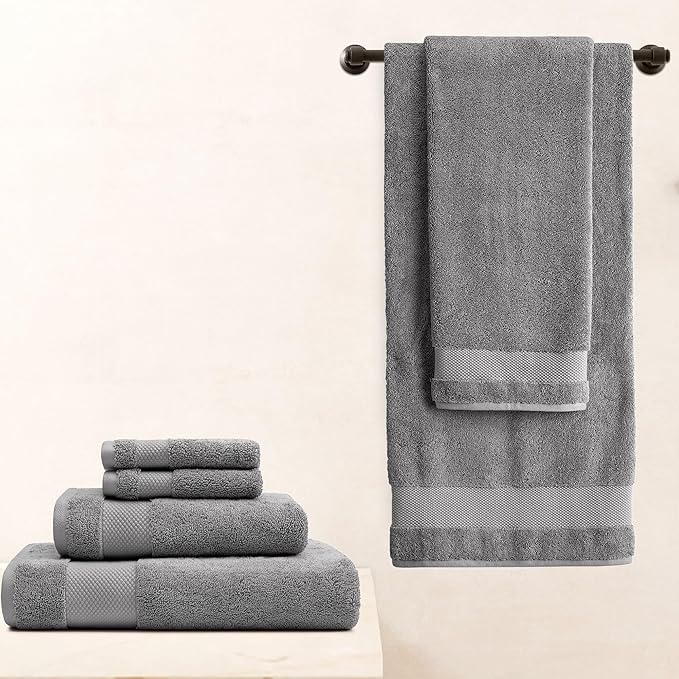 BIOWEAVES 100% Organic Cotton 700 GSM Plush Washcloths 13" x 13" GOTS Certified - Light Grey, Pack of 12