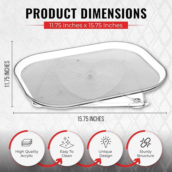 Oizeir Refrigerator Lazy Susan (2PK) - Clear Rectangular Fridge Organizer - Turntable Tray Lazy Susan for Refrigerator - Cabinet & Pantry Organizer - Smooth 360° Rotating Swivel Spinning Fridge Shelf
