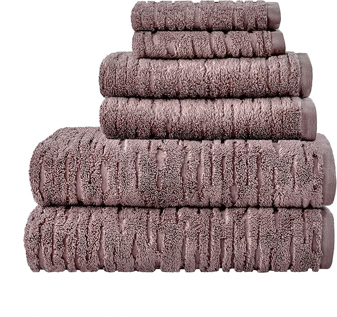 SKL Home CloudSoft Cotton Luxury 4-Piece Washcloth Set, Soft Plum