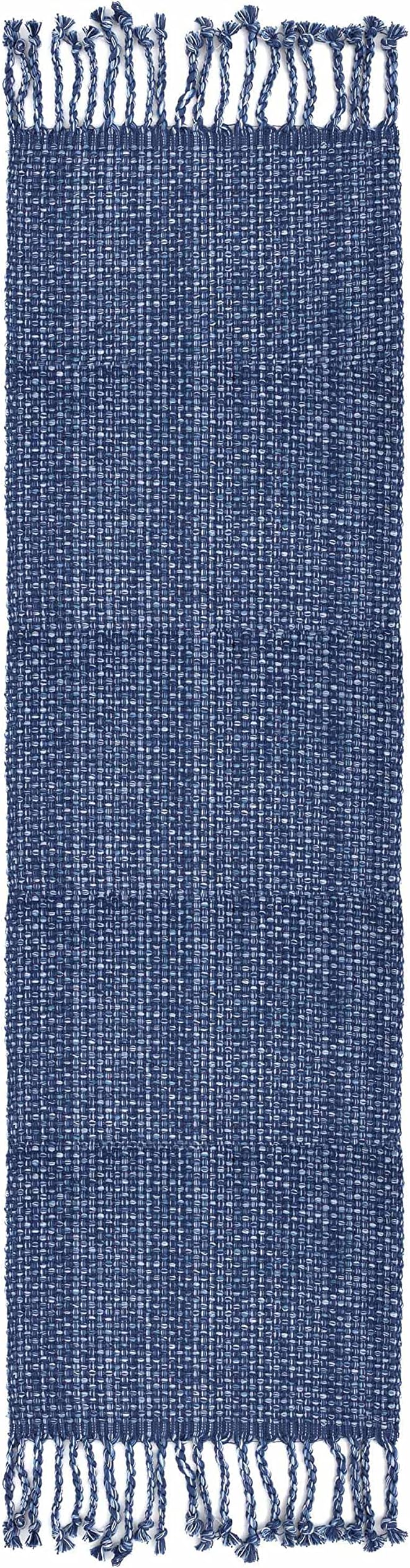 100% Cotton Table Runner for Dining Room Tables Rectangle Two Tone Woven Fabric 72" x 13" Soft Durable Table Runner, Dark Blue - (Pack of 1)