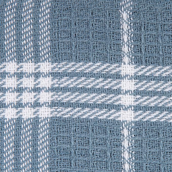 DII Waffle Weave Kitchen Collection, 100% Cotton, Kitchen Set, Blue 8 Piece