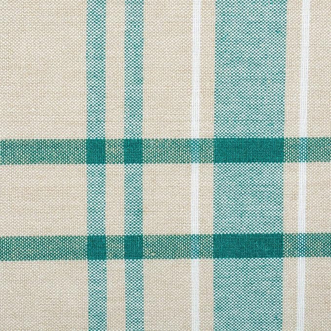 DII French Stripe Tabletop Collection Farmhouse Style Dining Table Linen Napkin Set, 20x20, Taupe/Teal, 6 Piece
