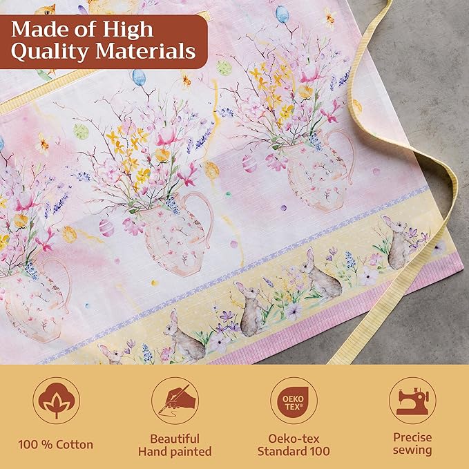 Maison d' Hermine 100% Cotton Apron for women with Pocket Kitchen Chef Apron for Men Cooking Mothers Day Gifts