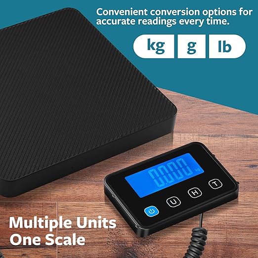 Smart Weigh Digital Postal Shipping Scale, 220 lb Capacity, 0.1 oz Readability, Hold & Tare Function, Includes Batteries & USB-C, Large LCD Display