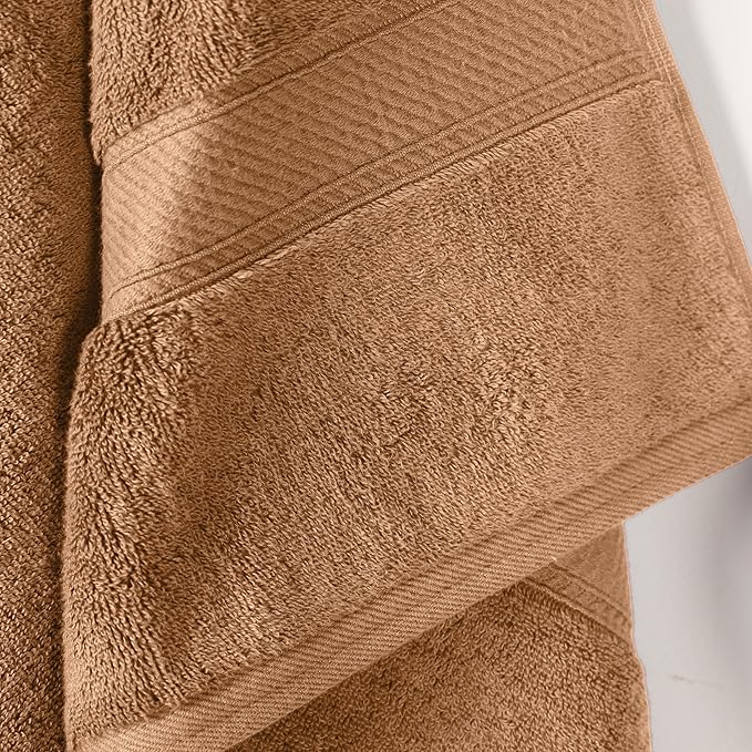 SUPERIOR - 900GSM BATH RT Egyptian Cotton Solid Towel Set, 2PC Bath, Rust, 2 Count