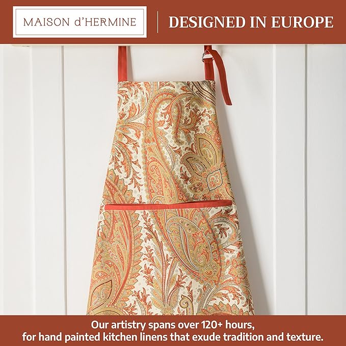 Maison d' Hermine 100% Cotton Apron for women with Pocket Kitchen Chef Apron for Men Cooking Mothers Day Gifts