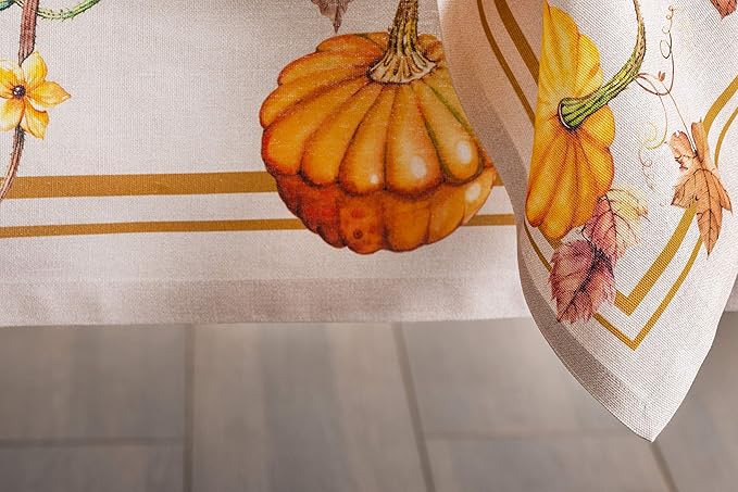 Maison d' Hermine Cloth Napkins Set of 4 100% Cotton for Thanksgiving Christmas Decorations Everyday Reusable Square Fall Napkins Cloth Washable Dinner Party (Potiron, 20"x20")