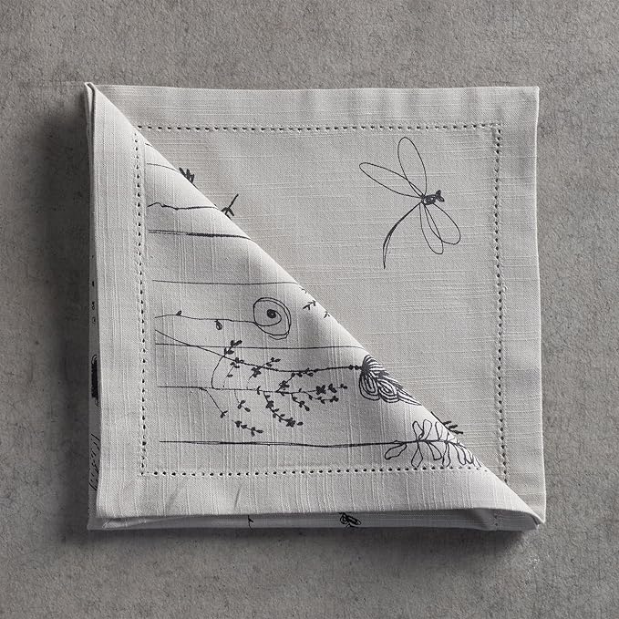 Maison d' Hermine Cloth Napkins Set of 4 100% Cotton Everyday Reusable Square Napkins Cloth Washable Dinner Party Wedding Restaurant Gifts for Mothers Day Spring/Summer (Flore, 20" x 20")