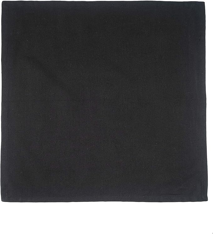 FINGERCRAFT Dinner Cloth Napkin Cotton Linen Blend 12 Pack Natural Premium Quality Mitred Corner for Every Day Use Pre Shrunk and Good Absorbency 18x18 in Easter Color Black