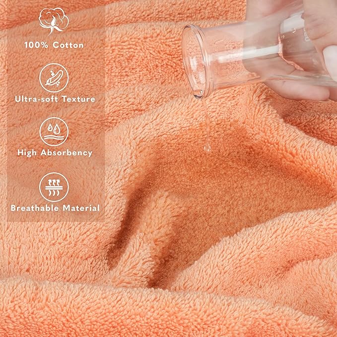 American Soft Linen 35x70 Jumbo Large Bath Towel, 600 GSM 100% Cotton Turkish Bath Sheet, Oversized Luxury Bath Towel for Bathroom Beach and Pool, Malibu Peach