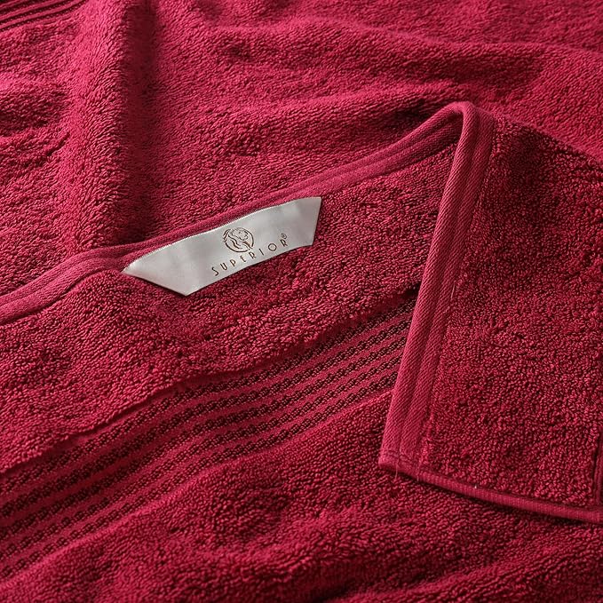 Superior Egyptian Cotton 3-Piece Towel Set, Basic Towels For Bathroom, Home Decor, Guest Bath, Shower, Apartment, Included 1 Face, 1 Hand, 1 Bath Towel, Washcloth, Quick Dry, Burgundy