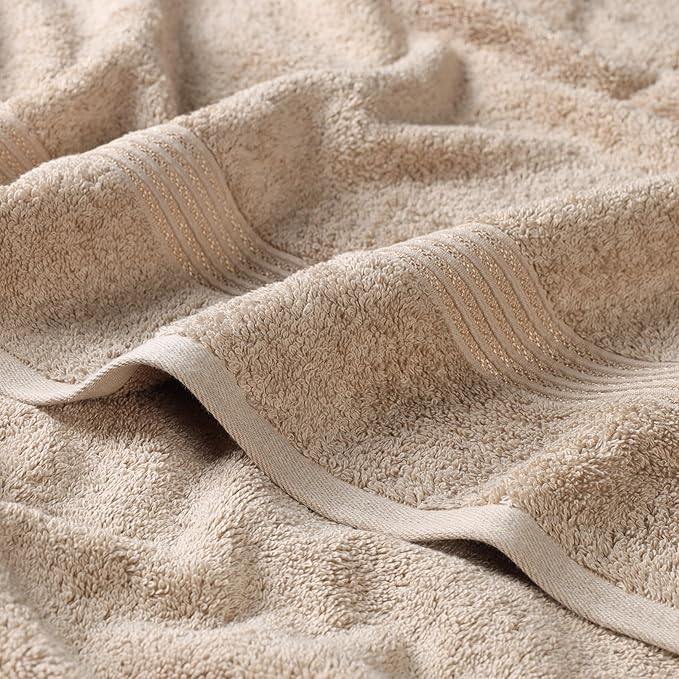 Superior Egyptian Cotton 6-Piece Towel Set, Bathroom Essentials, Towels For Bathroom, Apartment, Airbnb, Guest Bath, Face, Hand, Bath Towels, Washcloths, Absorbent, Fast Drying, Taupe