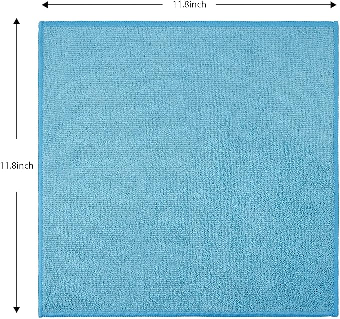 Tricol Clean 12 Pack Microfiber Cleaning Cloth 11.8x11.8inch - Streak-Free, Reusable Wipes for Glass, Kitchen, Car, Dusting - Absorbent & Lint-Free (Mixed 4 Colors 03, 11.8 x 11.8 in)