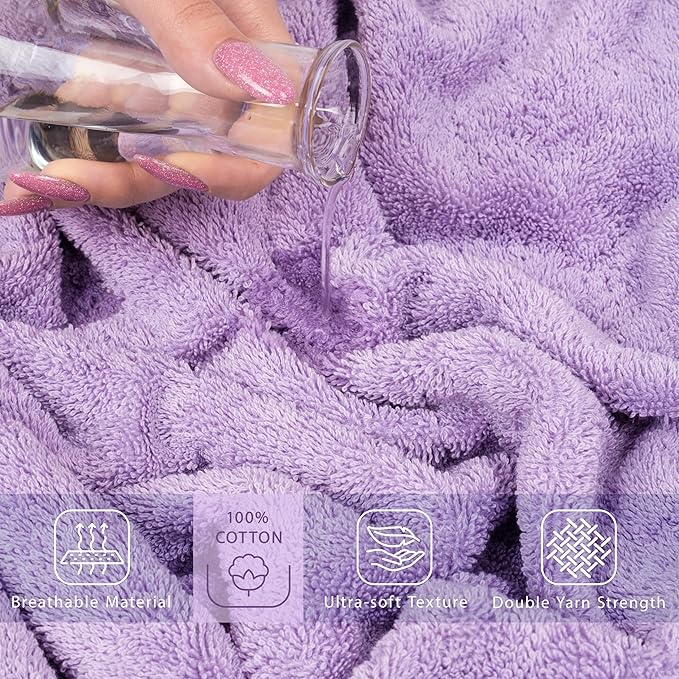 Cotton Paradise 100% Cotton 40x80 Oversized Bath Sheet, Extra Large Turkish Bath Towels for Bathroom, Lilac Bathsheet