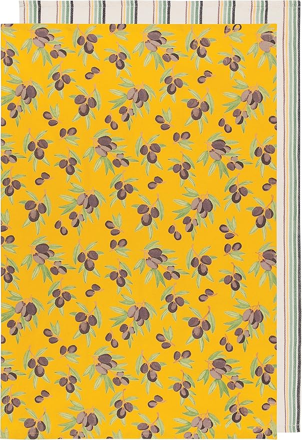 Now Designs Olives Printed and Woven Kitchen Towel, Set of 2