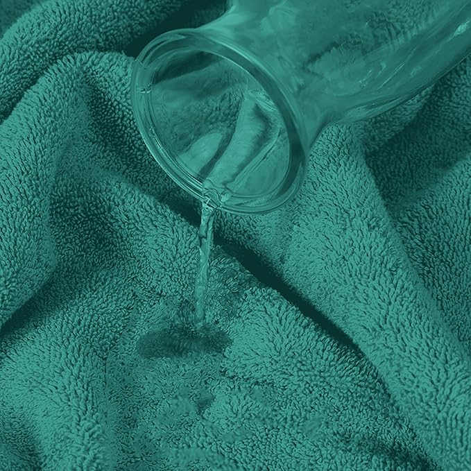 Mocassi Luxury 100% Turkish Cotton 2-Pack Bath Towel Set- Ultra Soft, Quick Dry Highly Absorbent 27 x 54 inch Premium Spa Hotel Quality 2PC Bath Towels - Luxurious Soft Bathroom Towels, Turquoise