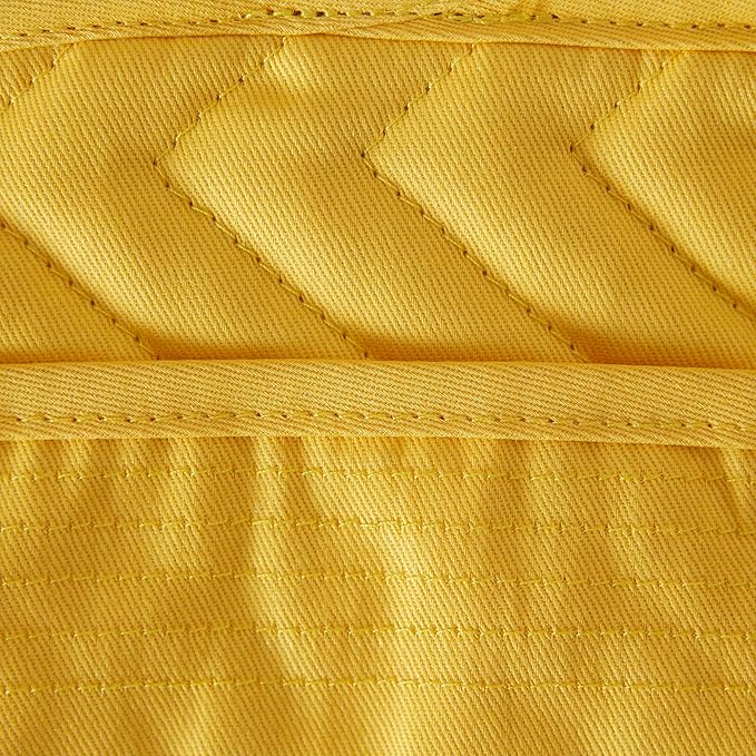 DII Heat Resistant Quilted Cotton Pot Holder Set, Designed with Space to Personalize Allowing a Customized Design, 7x9, Yellow, 3 Count