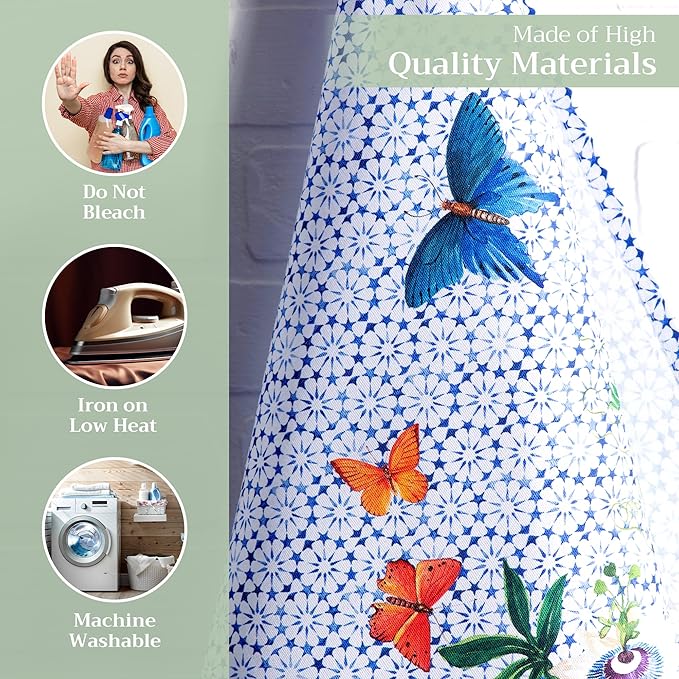 Maison d' Hermine Kitchen Towels Set of 3 100% Cotton 27.50" x 20" Reusable Cloth Tea Dish Towels Absorbent with Hanging Loop for Kitchen Gifts for Mothers Day Spring/Summer (Passiflora)