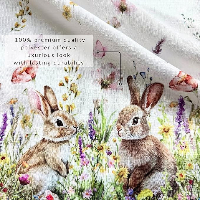 Elrene Home Fashions Bunny Blossom Spring Cloth Dinner Easter Napkins, Set of 4