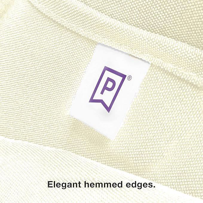 Gee Di Moda Cloth Napkins - 17 x 17 Inch Ivory Dinner Napkins - Set of 12 Soft & Absorbent Washable Fabric Cloth Table Napkins with Hemmed Edges for Hotel Restaurant, Holiday Parties & Wedding