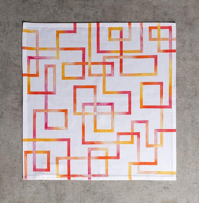 Maison d' Hermine Cloth Napkins Set of 4 100% Cotton Everyday Reusable Square Napkins Cloth Washable Dinner Party Wedding Restaurant Gifts for Mothers Day Spring/Summer (Summer Maze, 20" x 20")