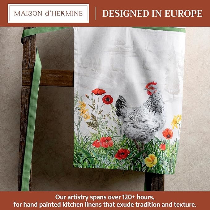 Maison d' Hermine 100% Cotton Apron for women with Pocket Kitchen Chef Apron for Men Cooking Mothers Day Gifts