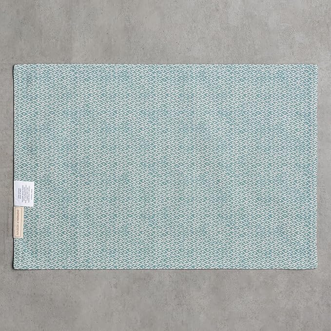 Maison d' Hermine Placemats Set of 4 100% Cotton Washable Cloth Place Mats Reusable Table Mats for Kitchen Dining Party Wedding Gifts for Mothers Day Spring/Summer (Marquise, 13" x 19")