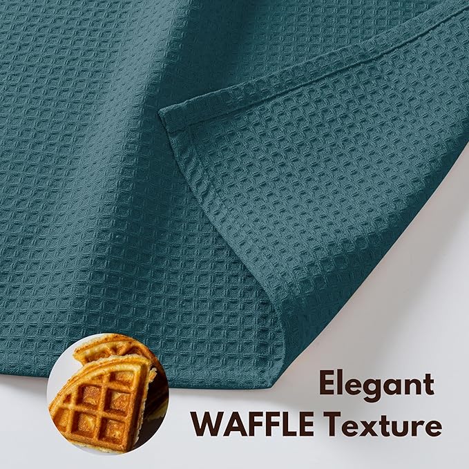 Native Fab 100% Cotton Dish Towel & Dishcloths Set - 8 Piece Set, Soft, Absorbent, Fast Drying, Durable Towels for Cleaning, Baking, Cooking - Great for Home, Kitchen & Restaurant Use - Teal Green