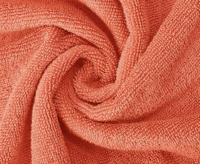 Oakias Premium Towel Set 600 GSM 6 Piece Coral - 100% Ring Spun Cotton Highly Absorbent Towels Set - Super Soft Bathroom Towel Set - Hotel Quality Double Stitched Hem - Ideal for Hotels, Spa, Gyms